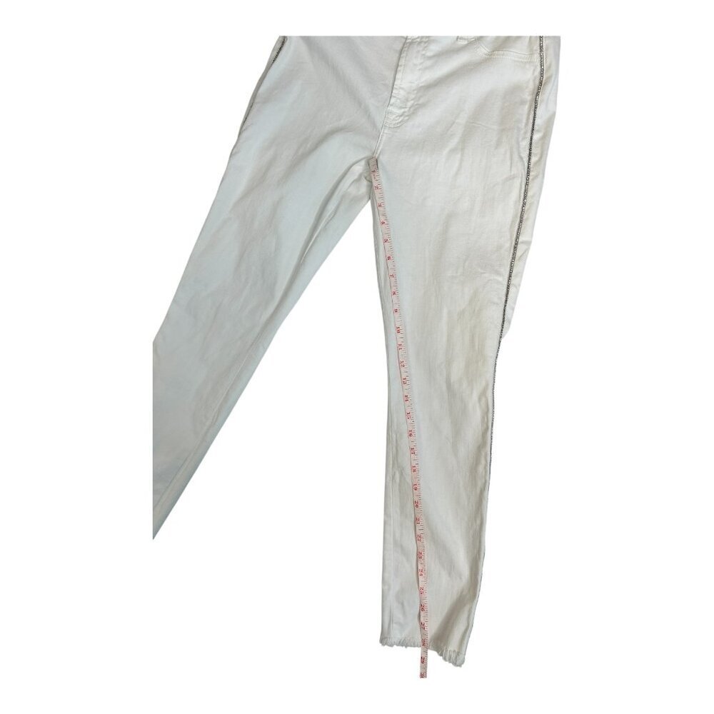 Jen7 by 7 for All Mankind White Side Bling Ankle Skinny Stretchy Jeans Size 6 - Picture 14 of 14